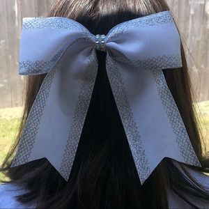 White Sparkly Edge Bow